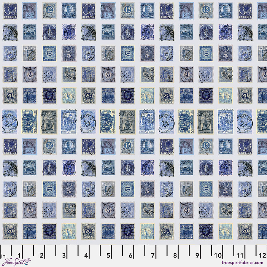 Tim Holtz Eclectic Element Palette Stamps Indigo PWTH291.INDIGO Cotton Woven Fabric