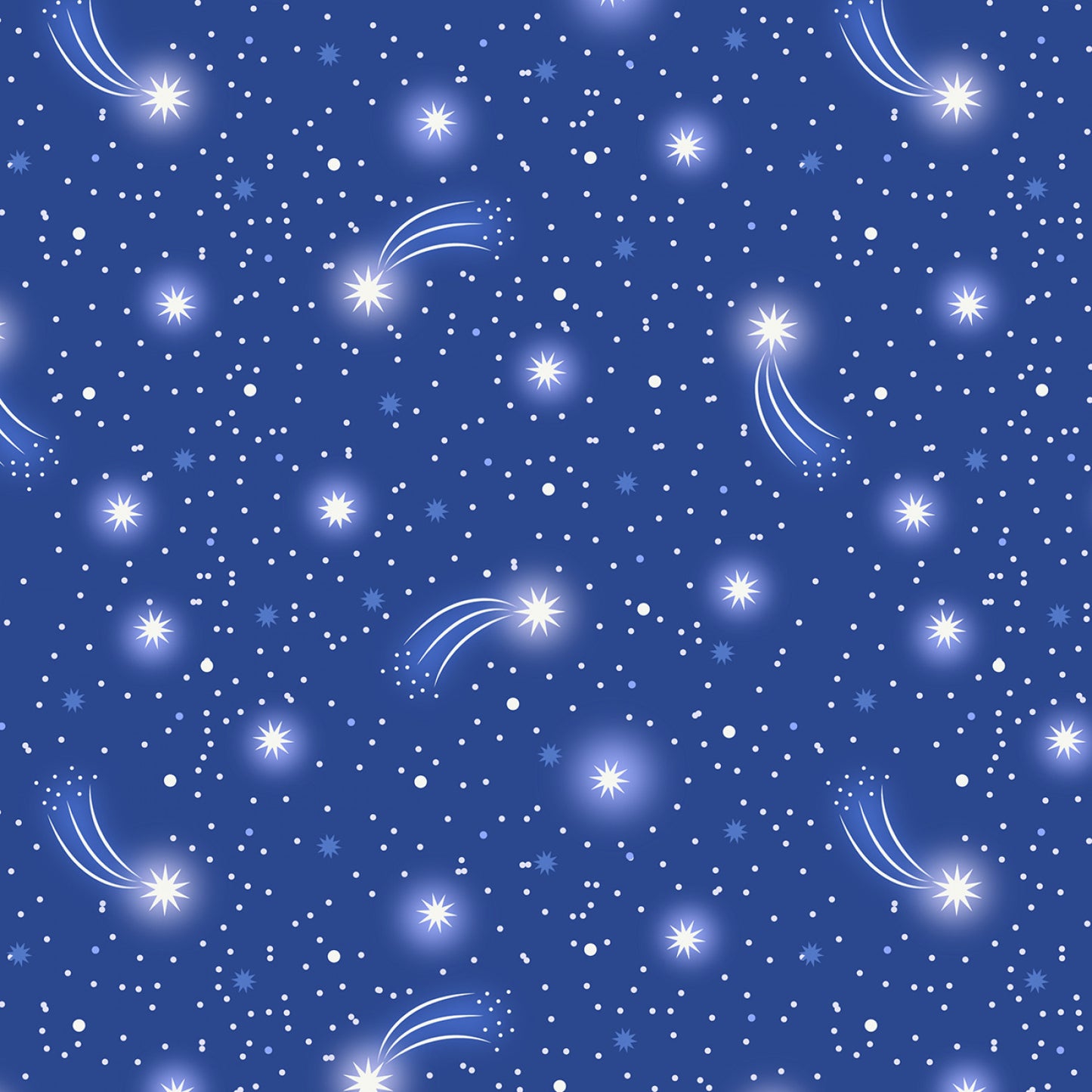 Glow Fairies (Glow in the Dark) Starry Sky on Blue A871.2 Cotton Woven Fabric