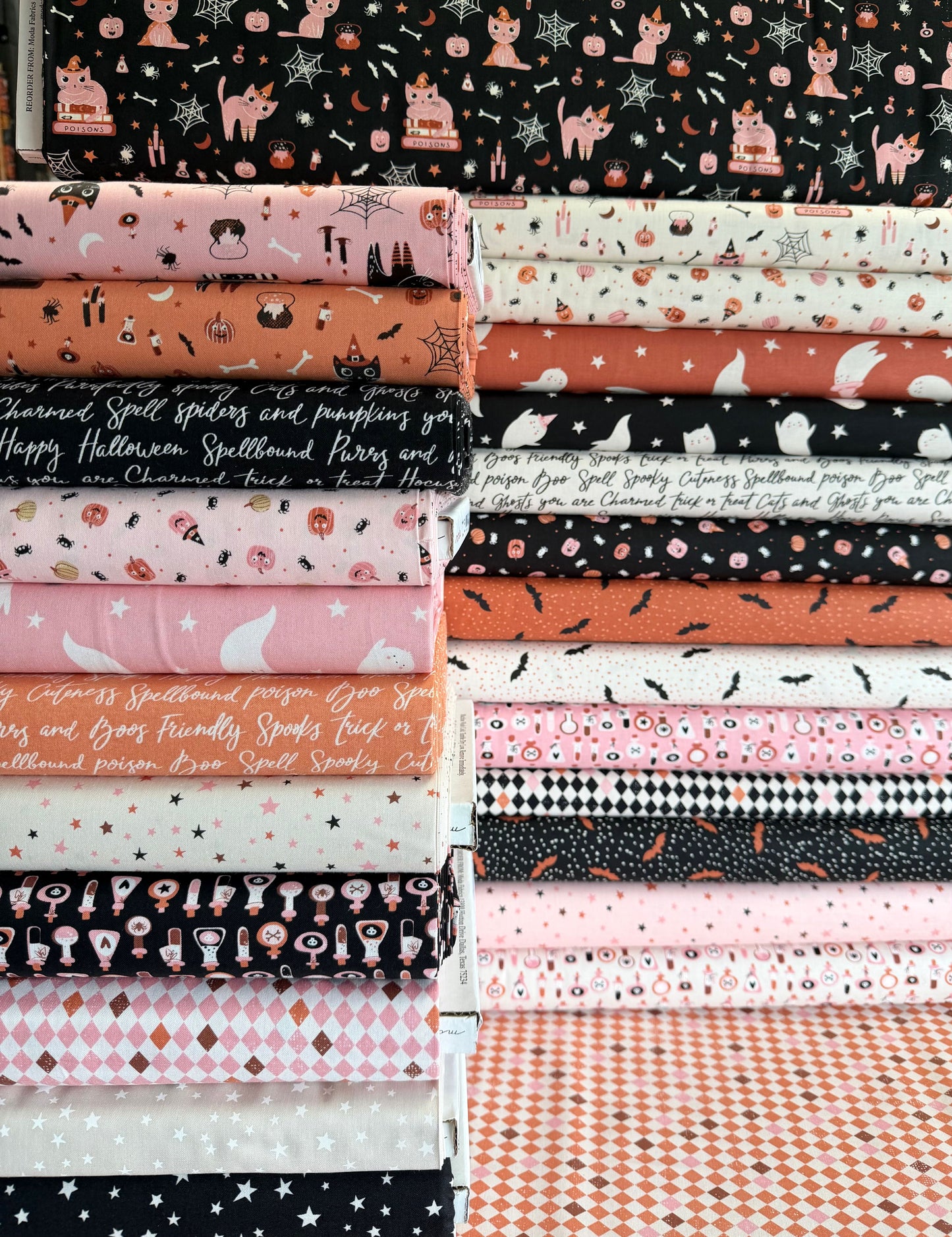 Purrs and Boos 2.5" Mini Charm Precut Bundle of 42 Pieces 39060MC by Elena Amo