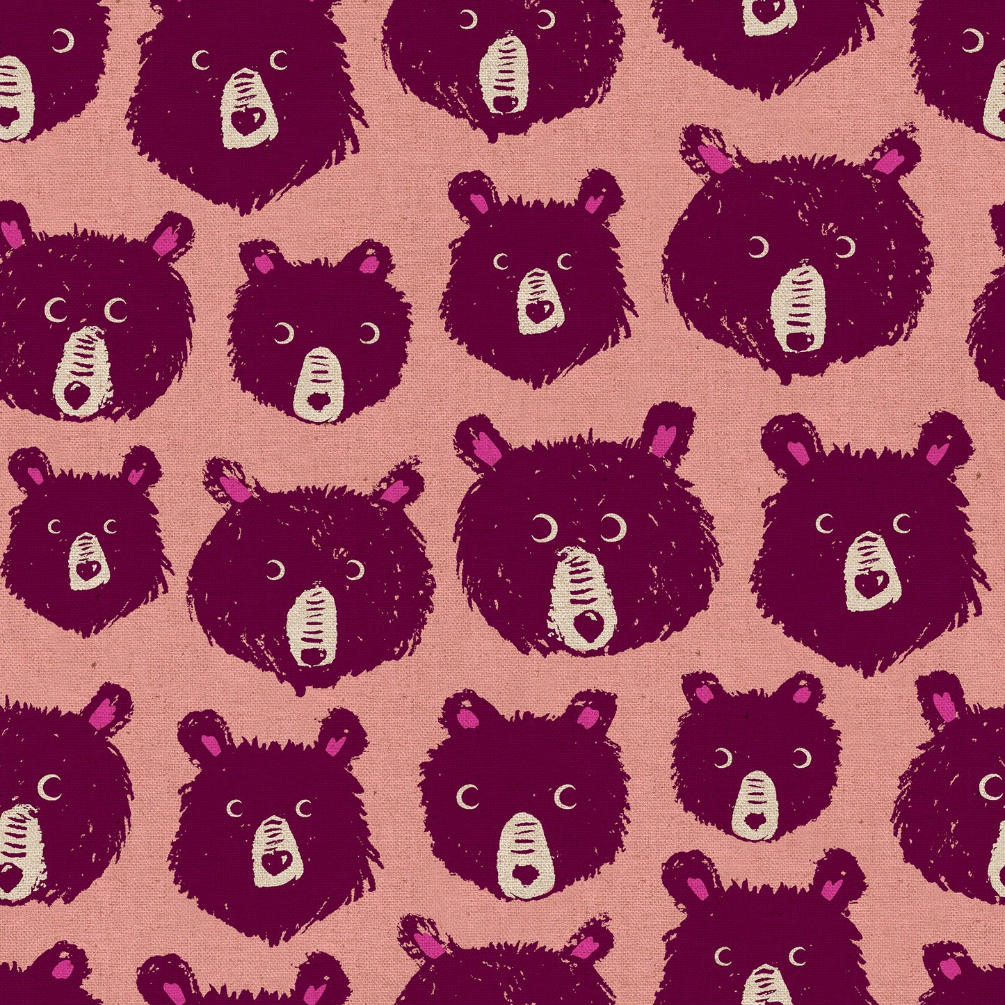 Teddy & The Bears by Sarah Watts of Ruby Star Society Teddy and The Bears Peach Fizz RS2110.13L Cotton Linen Canvas Fabric