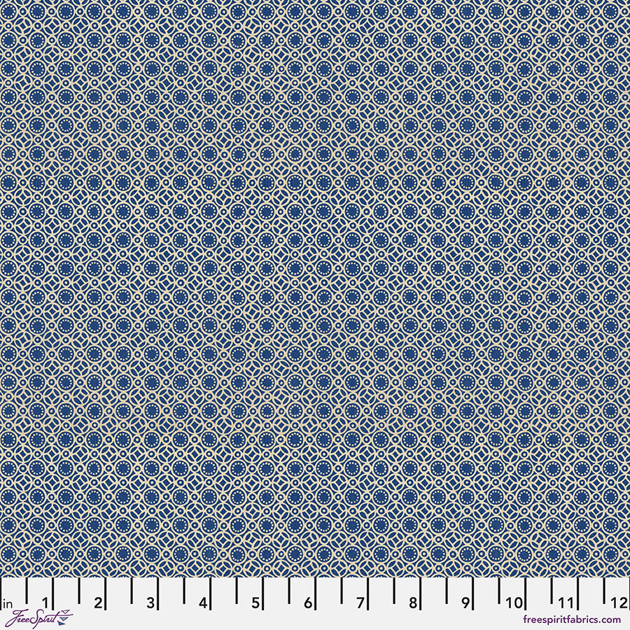Tim Holtz Eclectic Element Palette Tiny Print Indigo PWTH298.INDIGO Cotton Woven Fabric