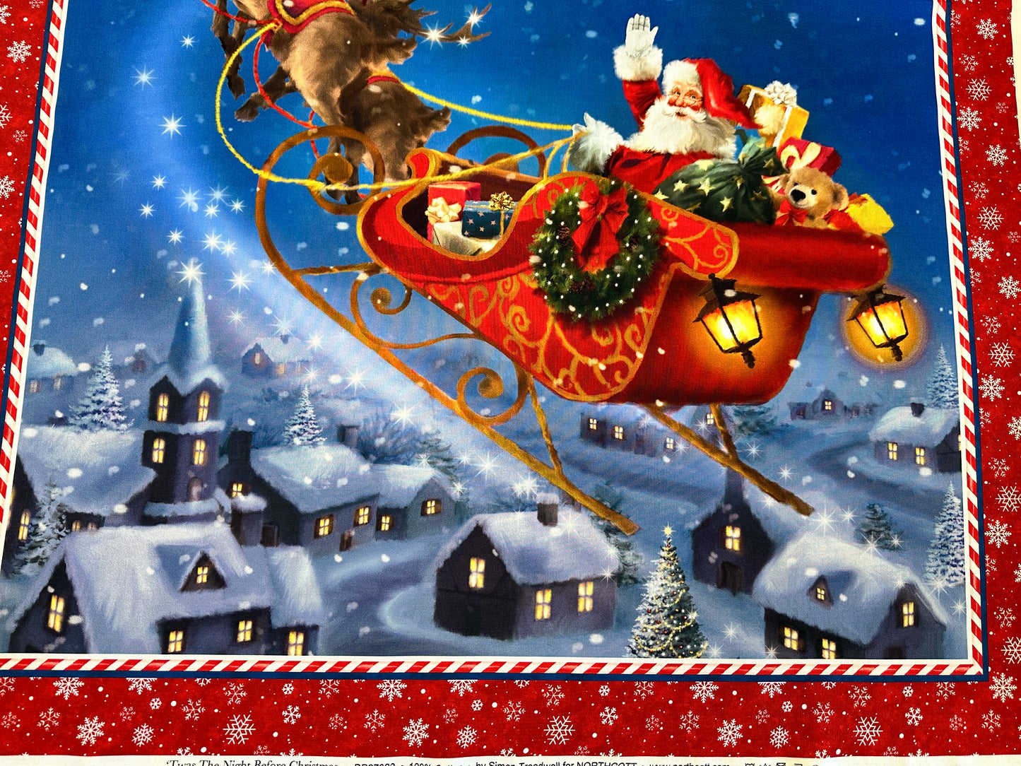 'Twas The Night Before Christmas By Simon Treadwell 30" Panel Digitally Printed DP27020-48 Cotton Woven Panel