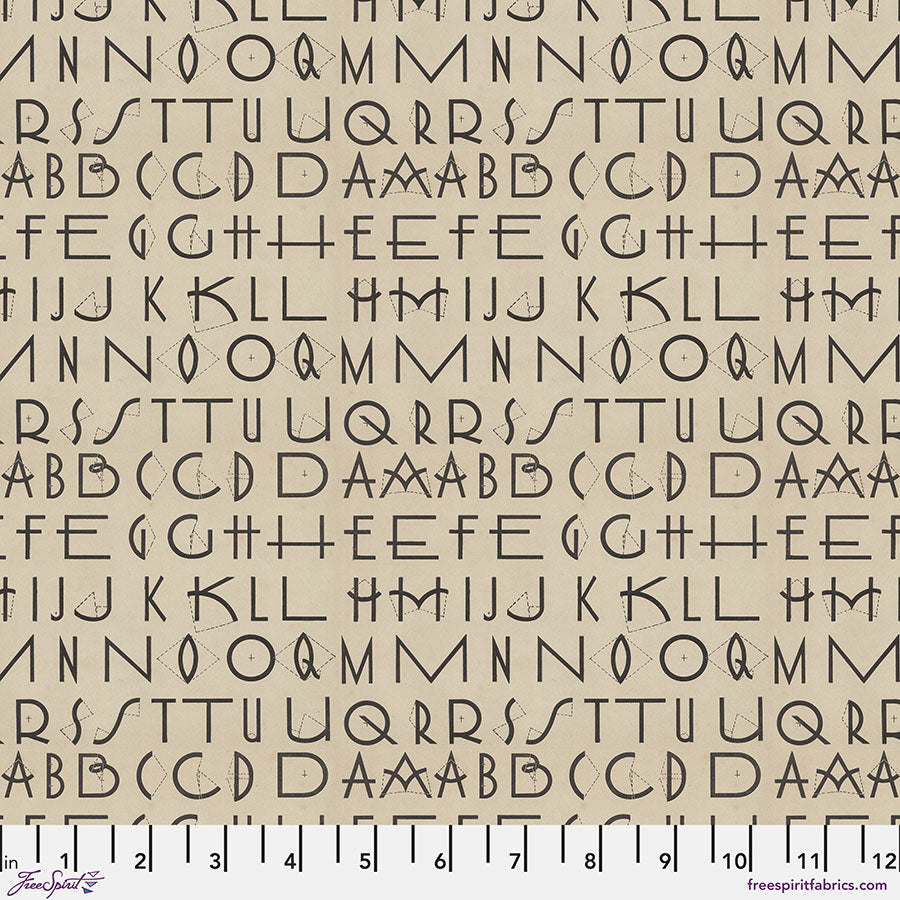 Tim Holtz Eclectic Element Palette Typography Charcoal PWTH314.CHARCOAL Cotton Woven Fabric