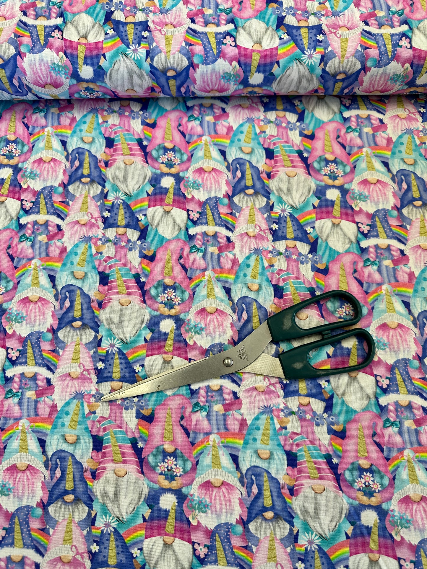 Unicorn Gnomes by Gail Cadden Unicorn Gnomes Rainbow CD3369-RAINBOW Cotton Woven Fabric