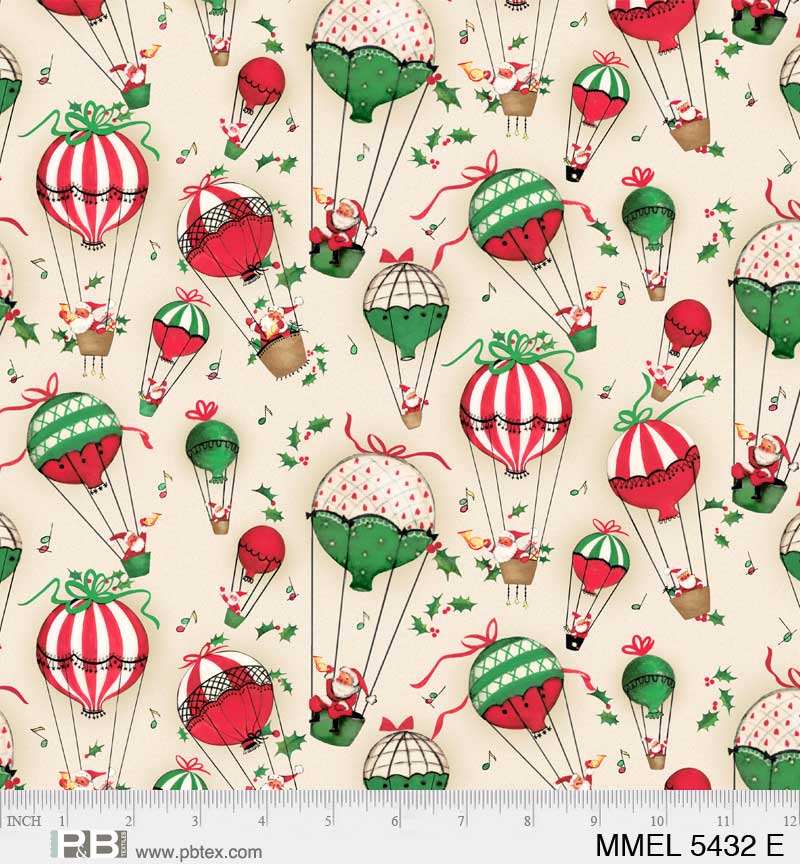 Merry Melody by Lesa Marino Up and Away Hot Air Balloons    MMEL5432E Cotton Woven Fabric