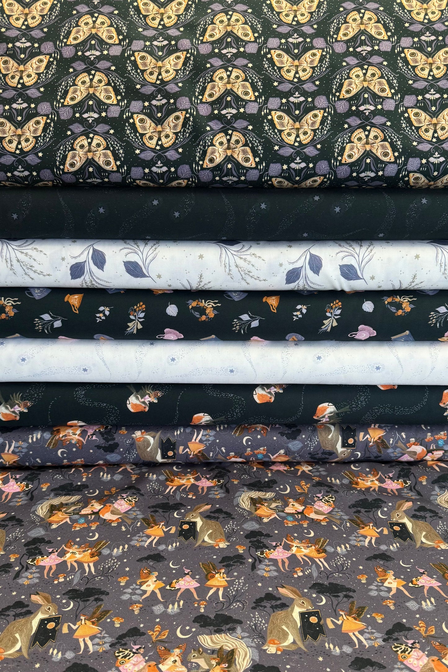 Fairy Solstice by Rae Ritchie White Comets STELLA-DRR3363-WHITE Cotton Woven Fabric