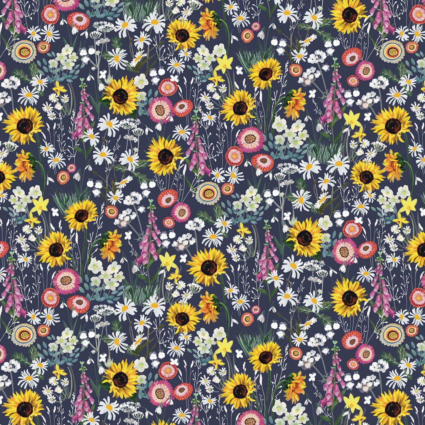 PREORDER ITEM - EXPECTED SEPTEMBER 2025: Celestial Seasons by Jacqueline Wild Zodiac Floral Allover CSEA5989-N Cotton Woven Fabric