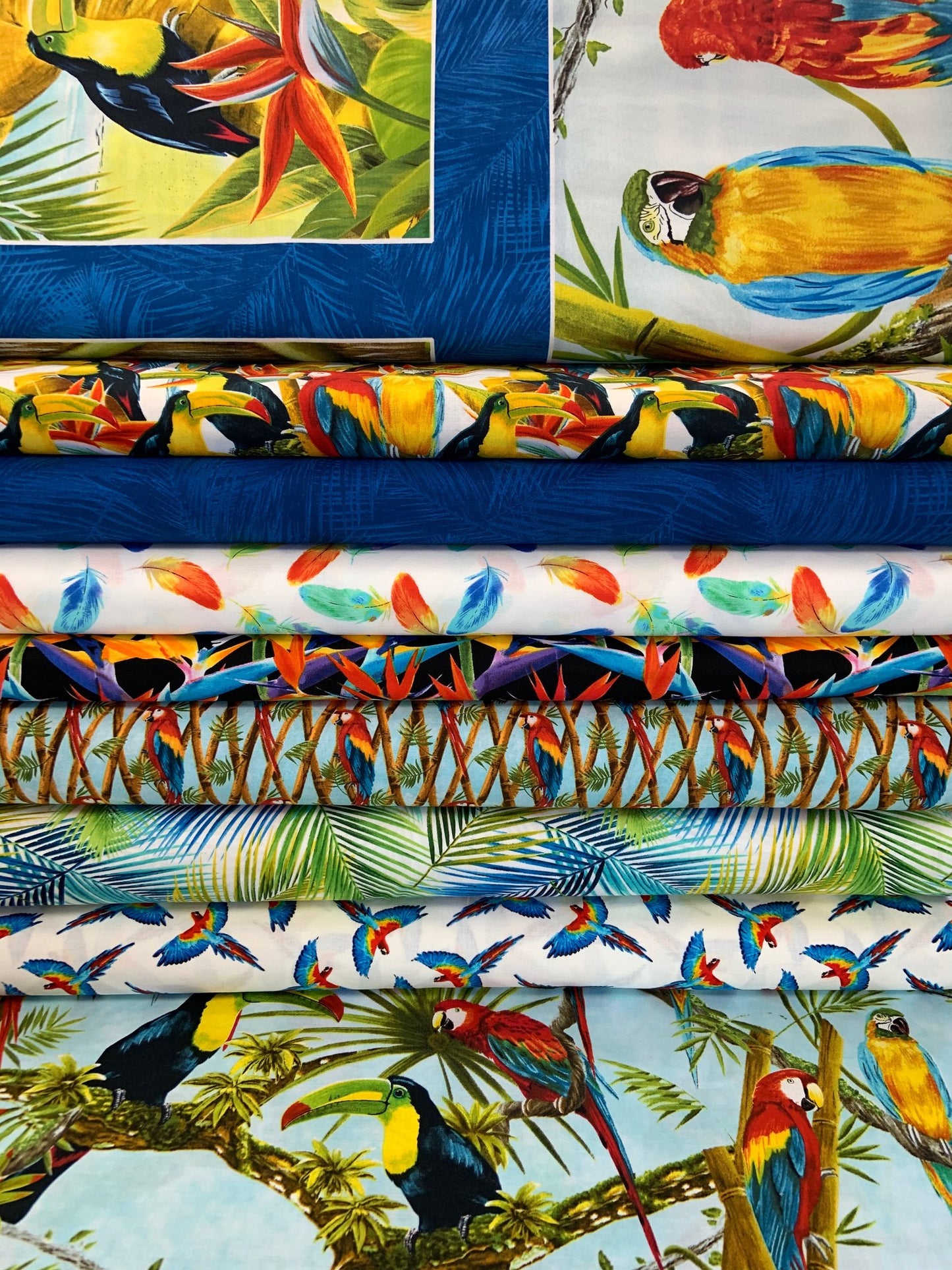 Birds in Paradise by Lisa Sparling 24" Panel Royal Parrot Banner 9076P-77 Cotton Woven Panel