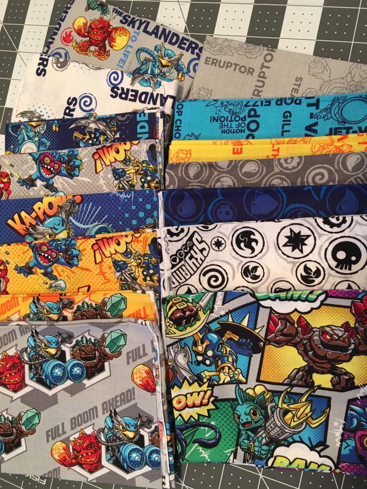 Licensed Skylanders Fat Quarter Bundle of 15 Cotton Woven