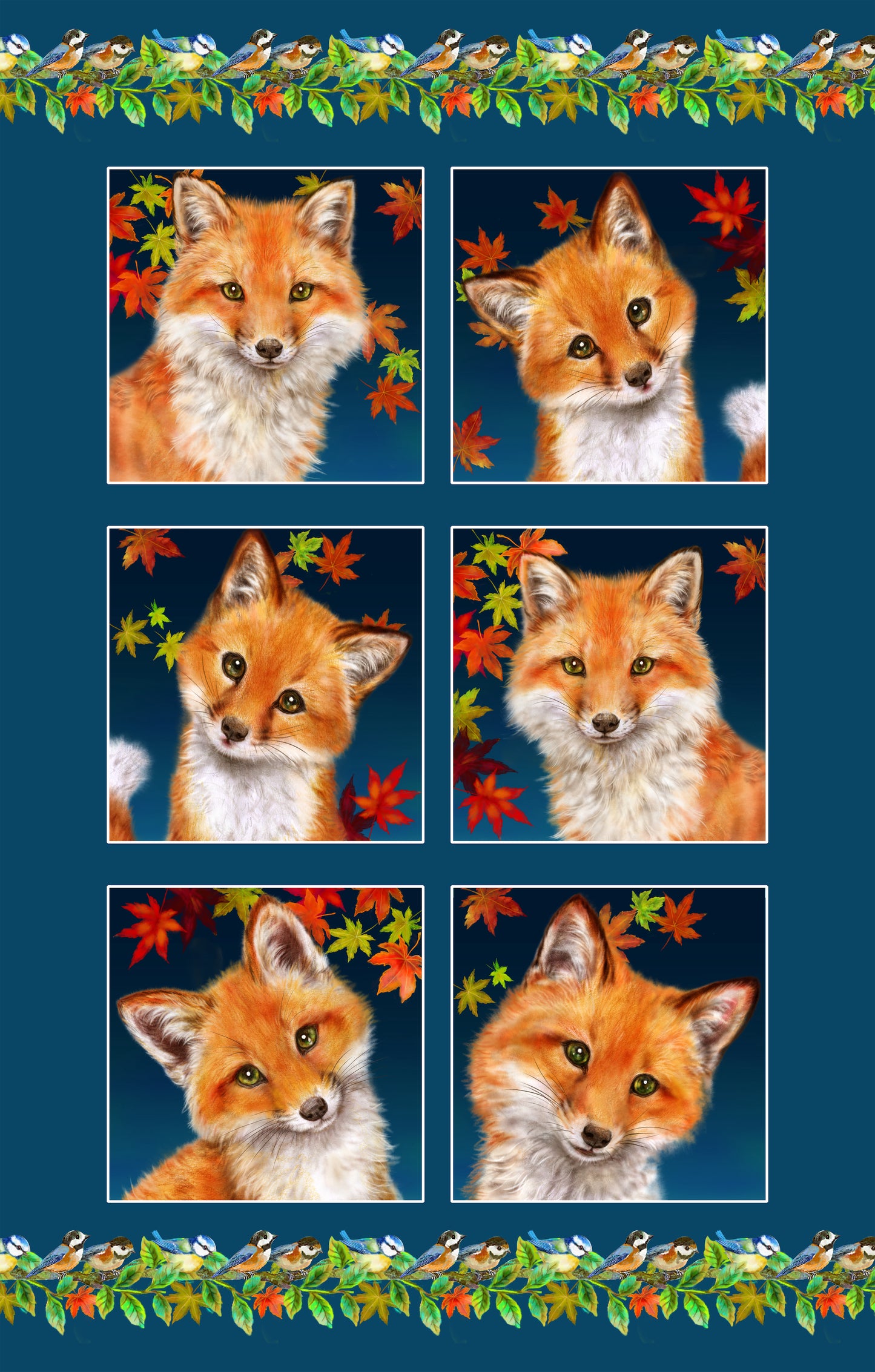 Auburn Fox by Kayomi Harai 24" Panel Block Cut Navy 6231-78 Cotton Woven Panel