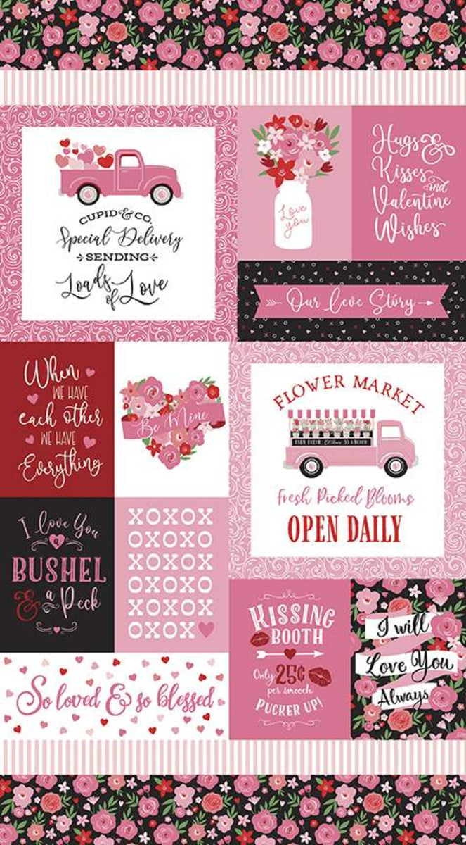 Falling in Love by Dani Mogstad 24" Panel P11287-PINK Cotton Woven Panel