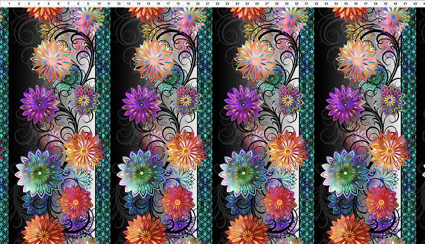 Dazzle Border Multi 2JYP-1 Cotton Woven Fabric