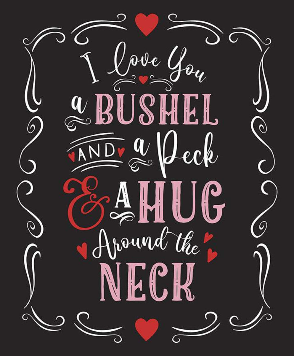 Falling in Love by Dani Mogstad 36" Panel I Love You Black P11286-BLACK Cotton Woven Panel
