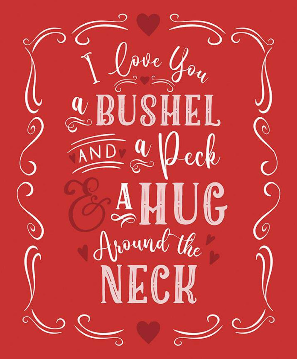 Falling in Love by Dani Mogstad 36" Panel I Love You Red P11286-RED Cotton Woven Panel