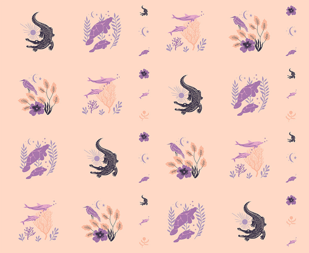 Florida 2 by Sarah Watts for Ruby Star Society 35" Panel Sunshine Peach      RS2062-14 Cotton Woven Panel