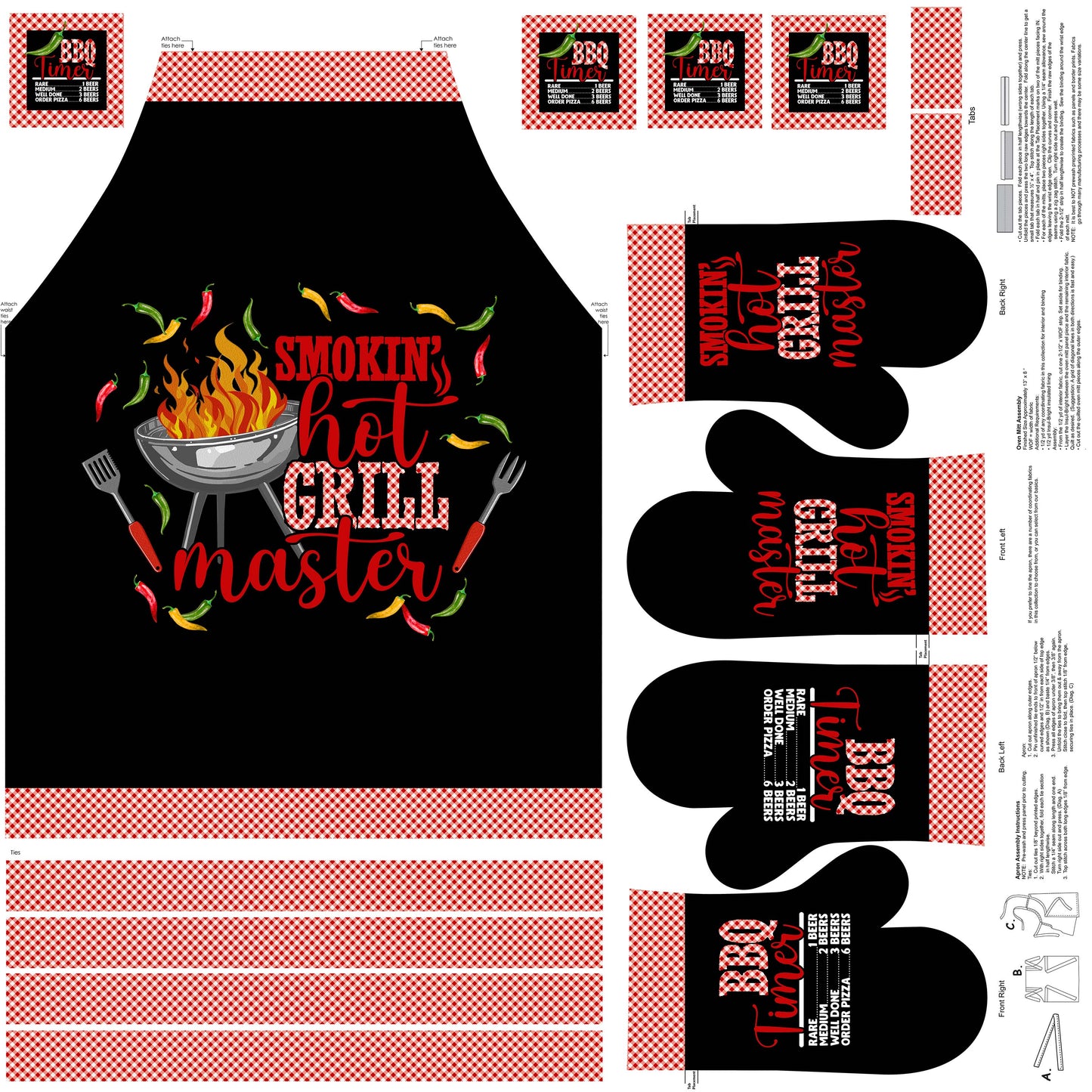 Smokin Hot 43" Panel Apron DP24801-99 Cotton Woven Panel
