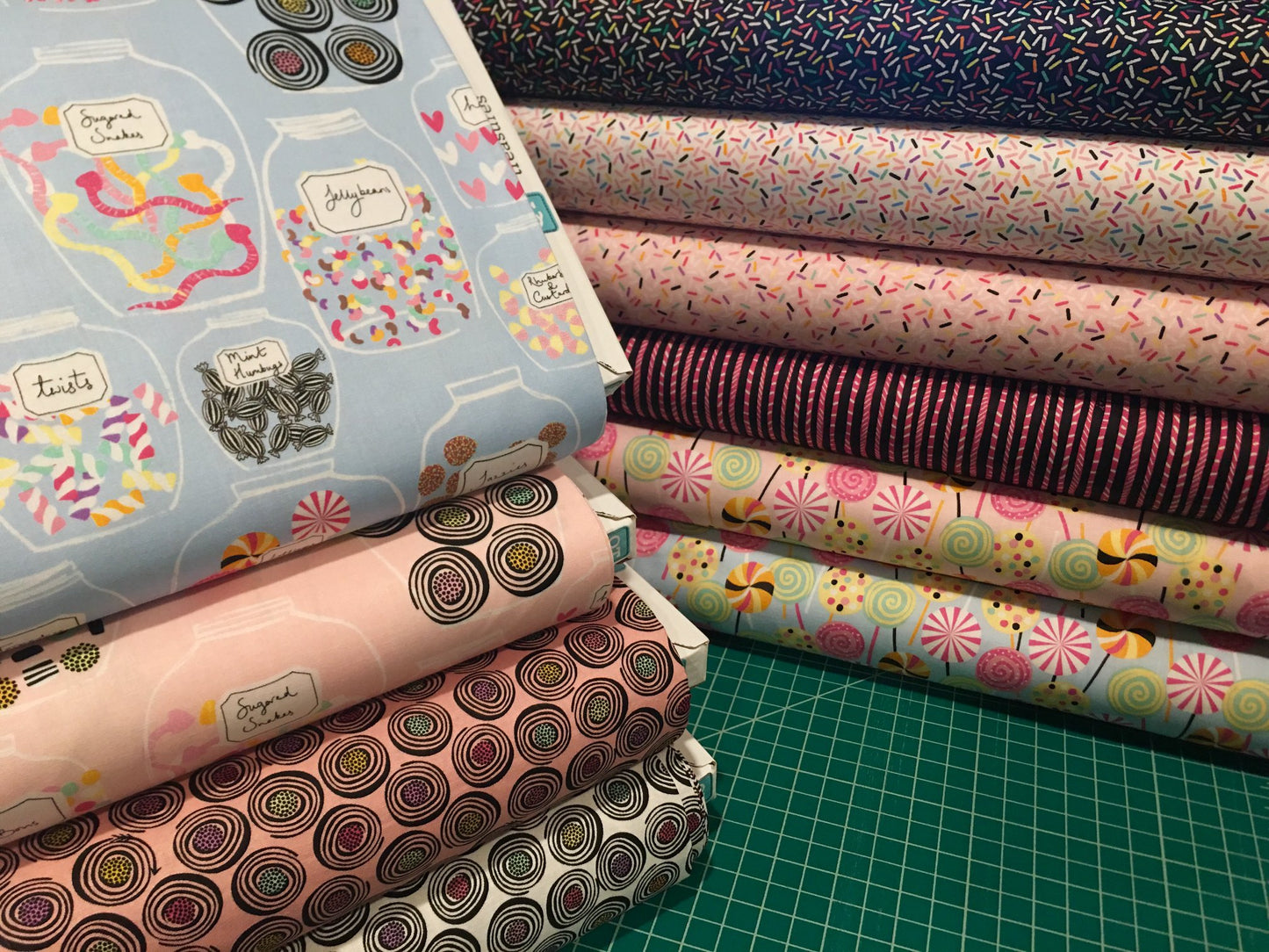 Sugar Rush Black Sprinkles Cotton Woven Fabric