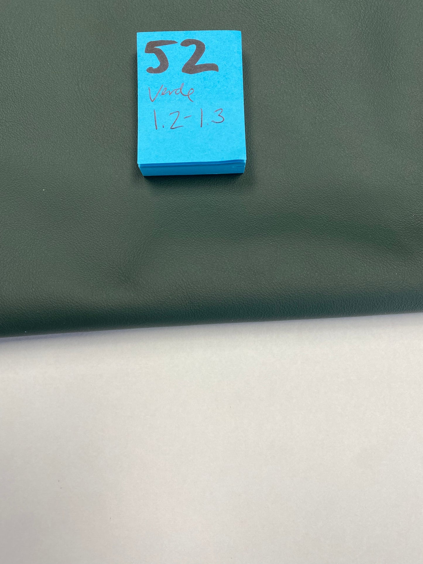 Leather 2046 Verde 84" x 46" with tails 1.2-1.3mm Leather#52 - USA Shipping Included in Price!