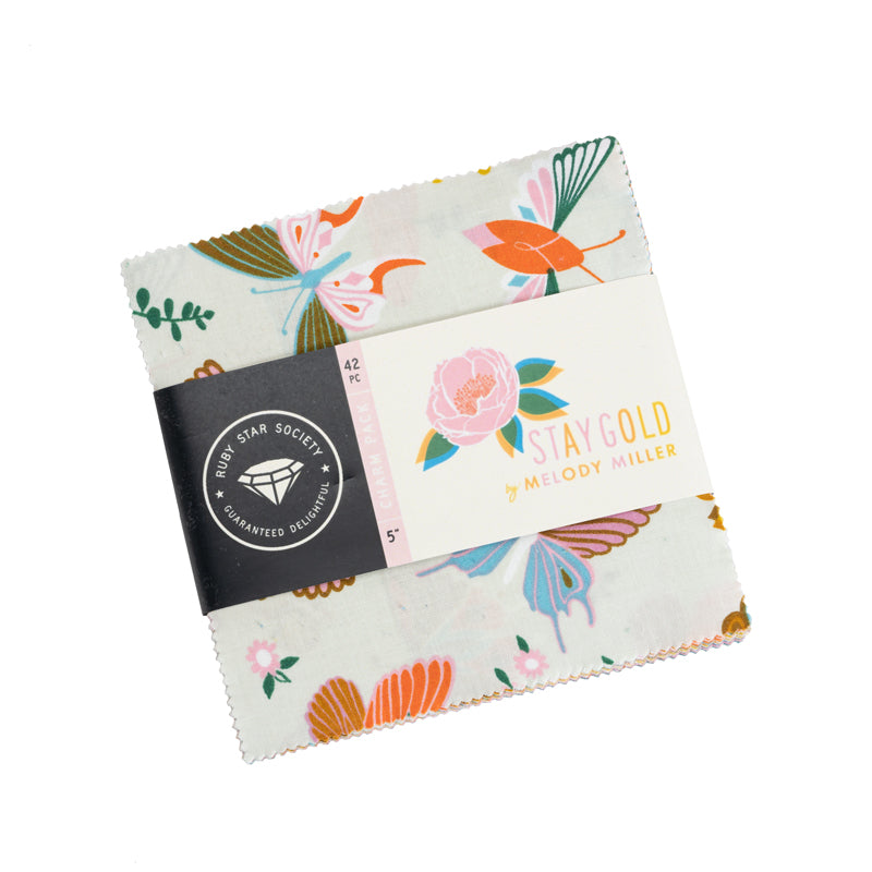 Stay Gold by Melody Miller of Ruby Star Society 5" Squares Bundle of 42 RS0018PP Cotton Woven Fabric