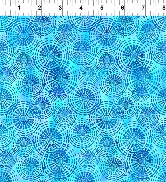 Dazzle Circles Blue 5JYP-2 Cotton Woven Fabric
