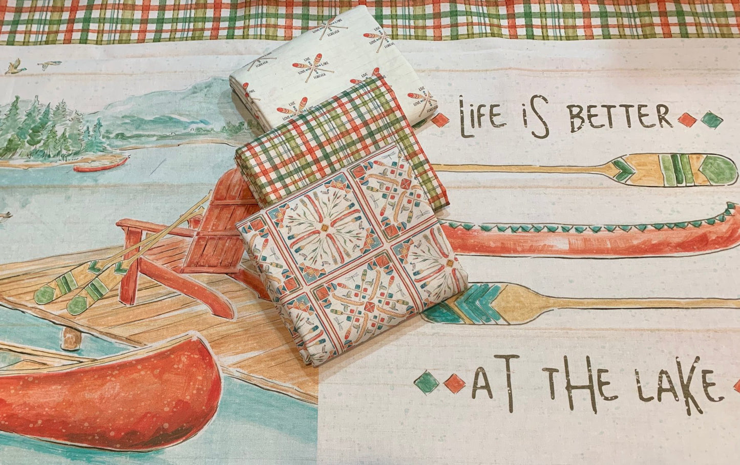 Lake Moments Digital Multi Geo Stripe Digitally Printed 66180105J-1 Cotton Woven Fabric