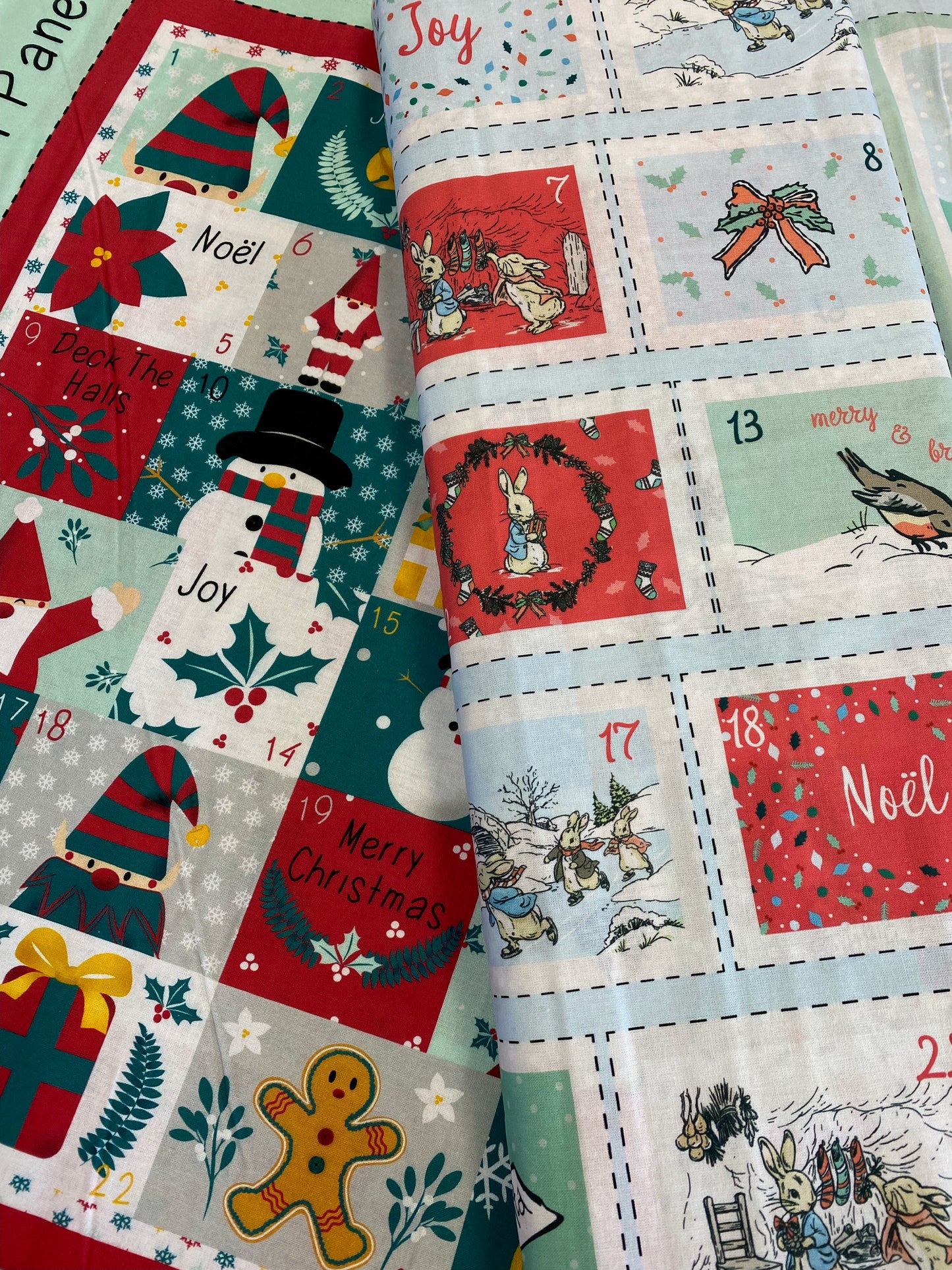 Gnome Christmas Panel Advent Calendar Digital 2901C-06 Cotton Woven Panel