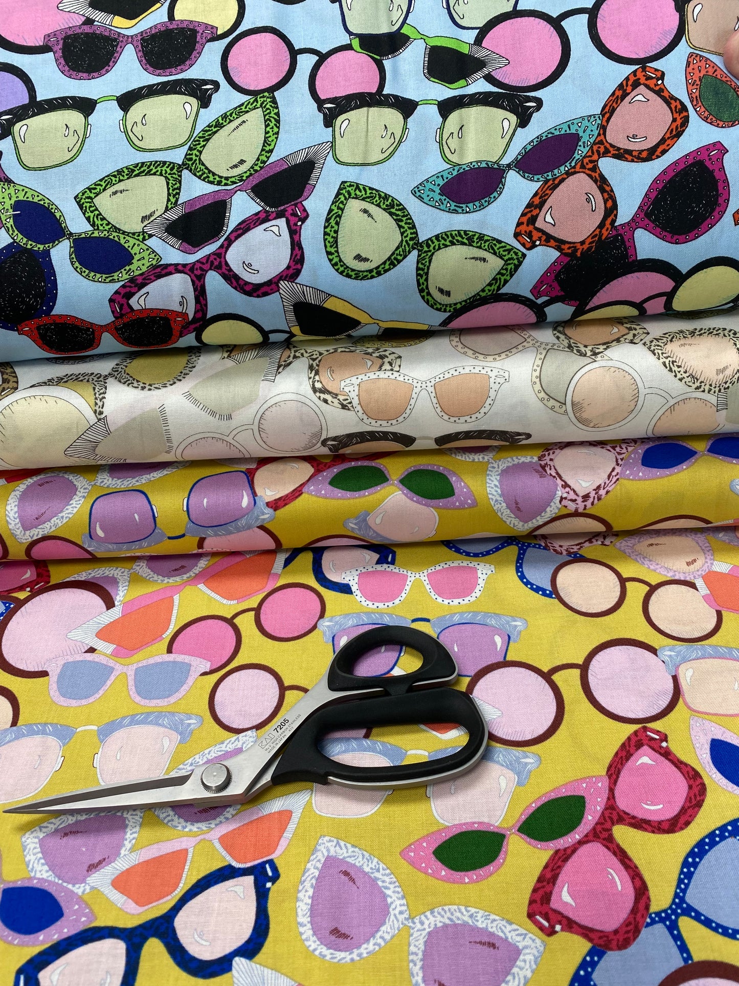 Nicole's Prints Sunglasses Summer Whites 8936B Cotton Woven Fabric