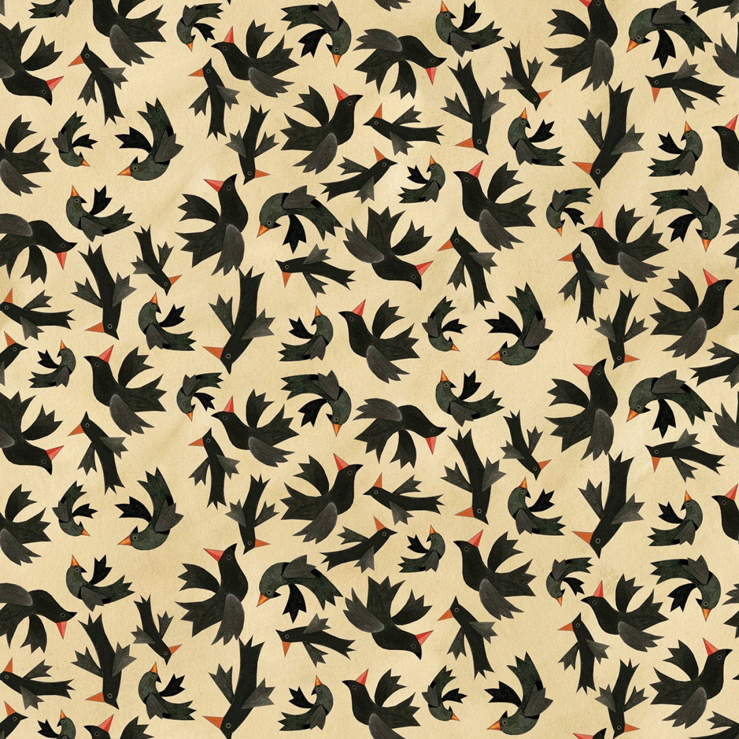 Halloween Whimsy by Teresa Kogut Birds Parchment C11822R-PARCHMENT Cotton Woven Fabric