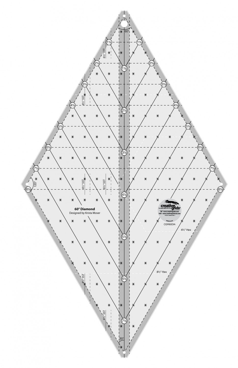 60 Degree Diamond Ruler CGR60DIA