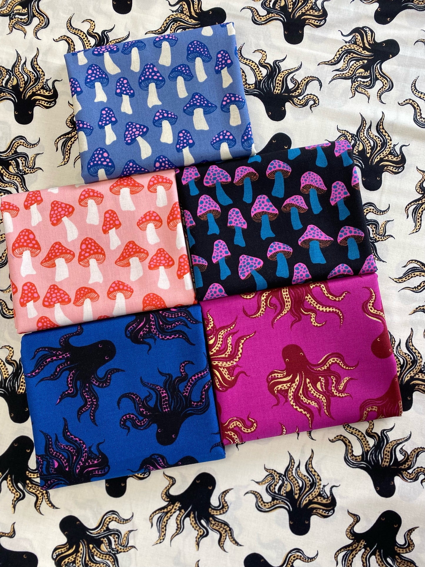 Darlings 2 by Ruby Star Society Mushrooms Denim RS5057-13 Cotton Woven Fabric
