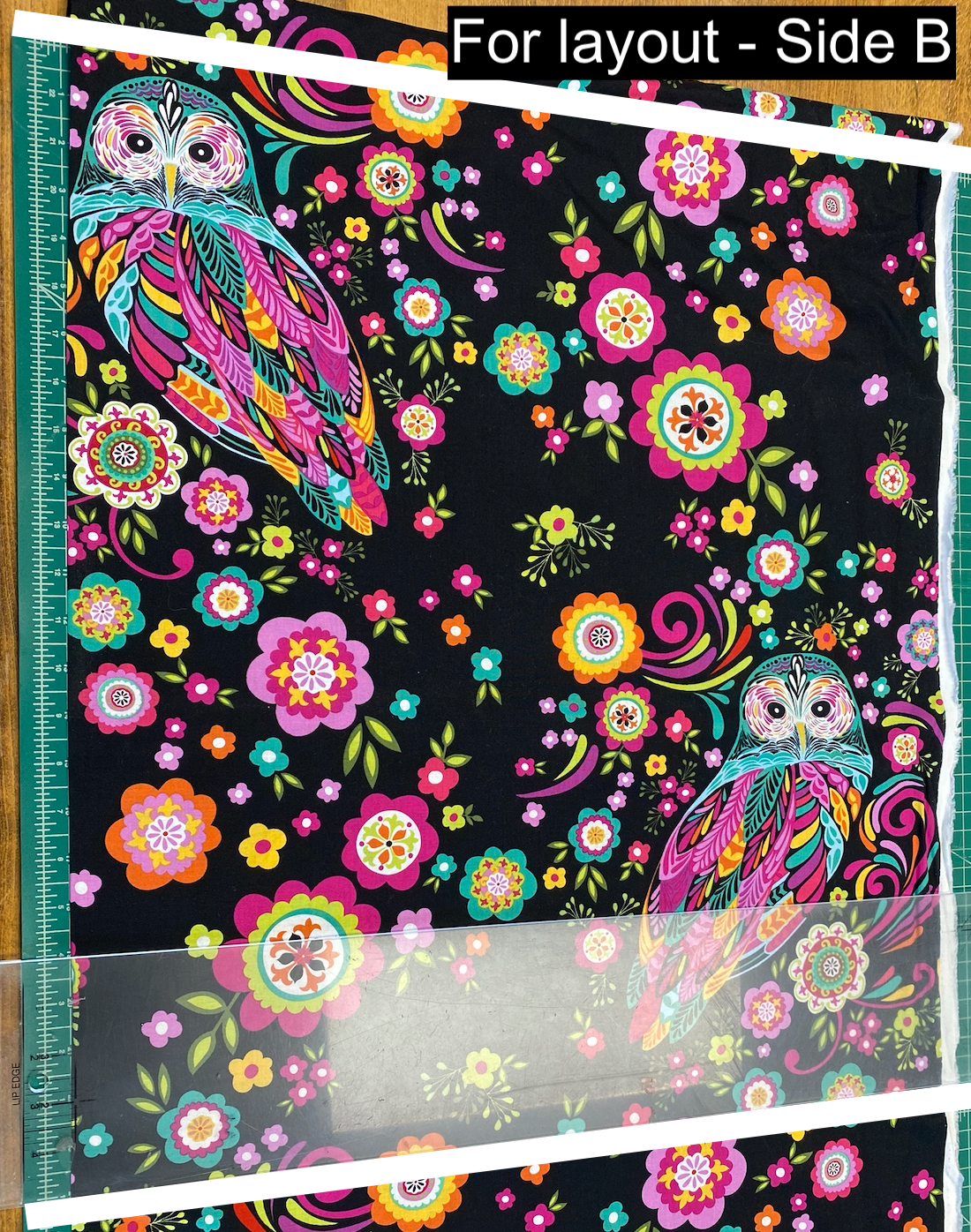 Feathers and Foliage by Pink Chandelier White Owl & Flowers 70454-137 Cotton Woven Panel Sold by 24" Repeat