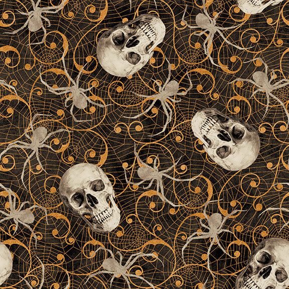 Deja Boo by Satin Moon Designs Halloween Elements Black 2170-99 Cotton Woven Fabric
