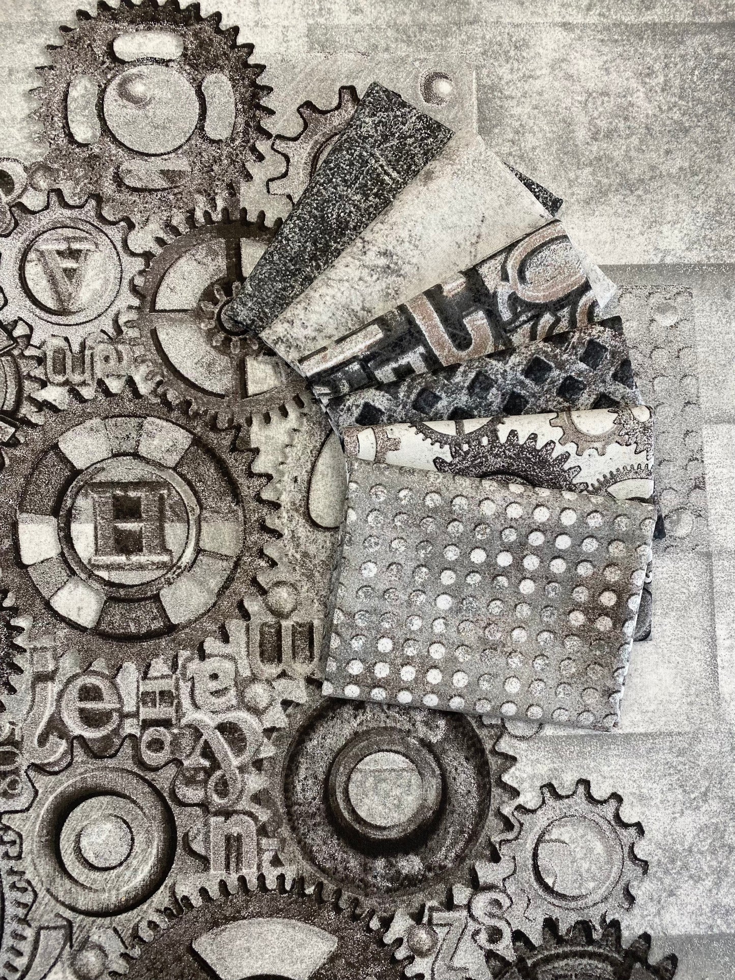 Heavy Metal Stonehenge by Linda Ludovico Rough Metal Pewter 23735M-95-Pewter Cotton Woven Fabric