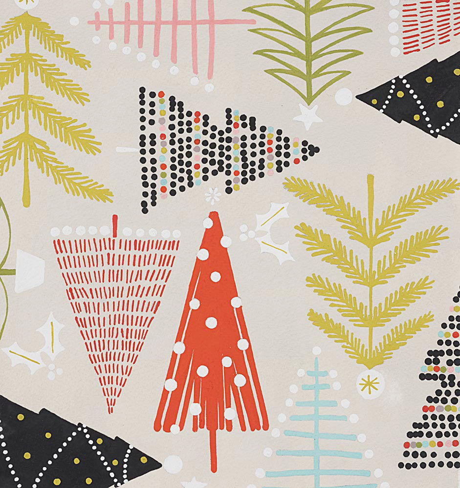 Christmas Time Holiday Pines Sand 8634c Cotton Woven Fabric