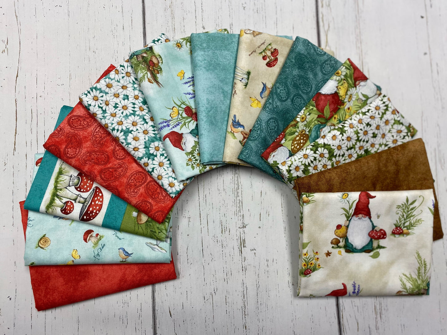 Savor the Gnoment by Sysan Winget Forest Toss Cream 39721-153 Cotton Woven Fabric