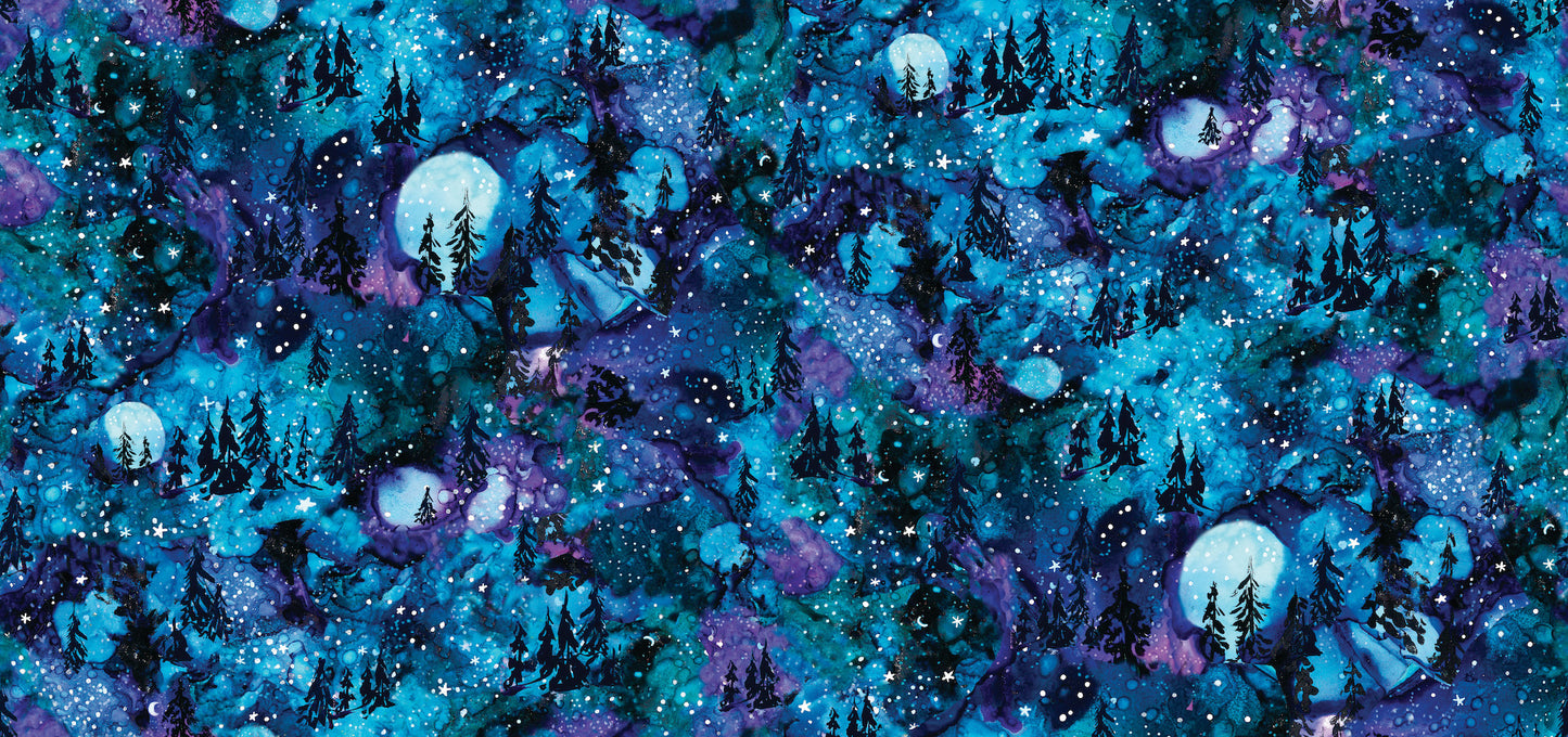 Arctic Wonder by Arrolynn Weiderhold Scenic Arctic w/Silver Glitter 19436-MLT-CTN-D Cotton Woven Fabric