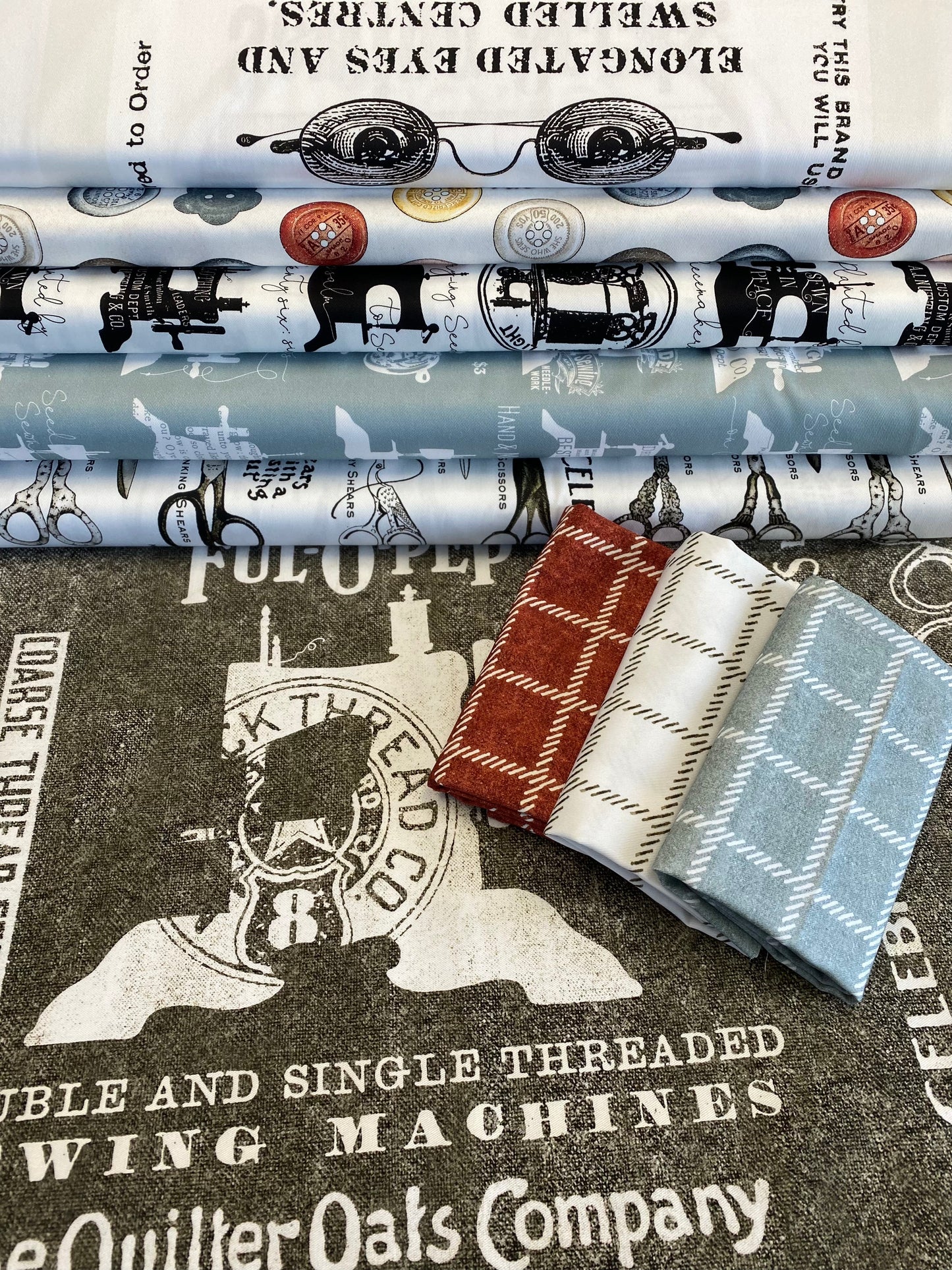 She Who Sew Home Deco by J. Wecker Frisch Windowpane Plaid Off White Home Deco  HD12503R-OFFWHITE Cotton  Fabric