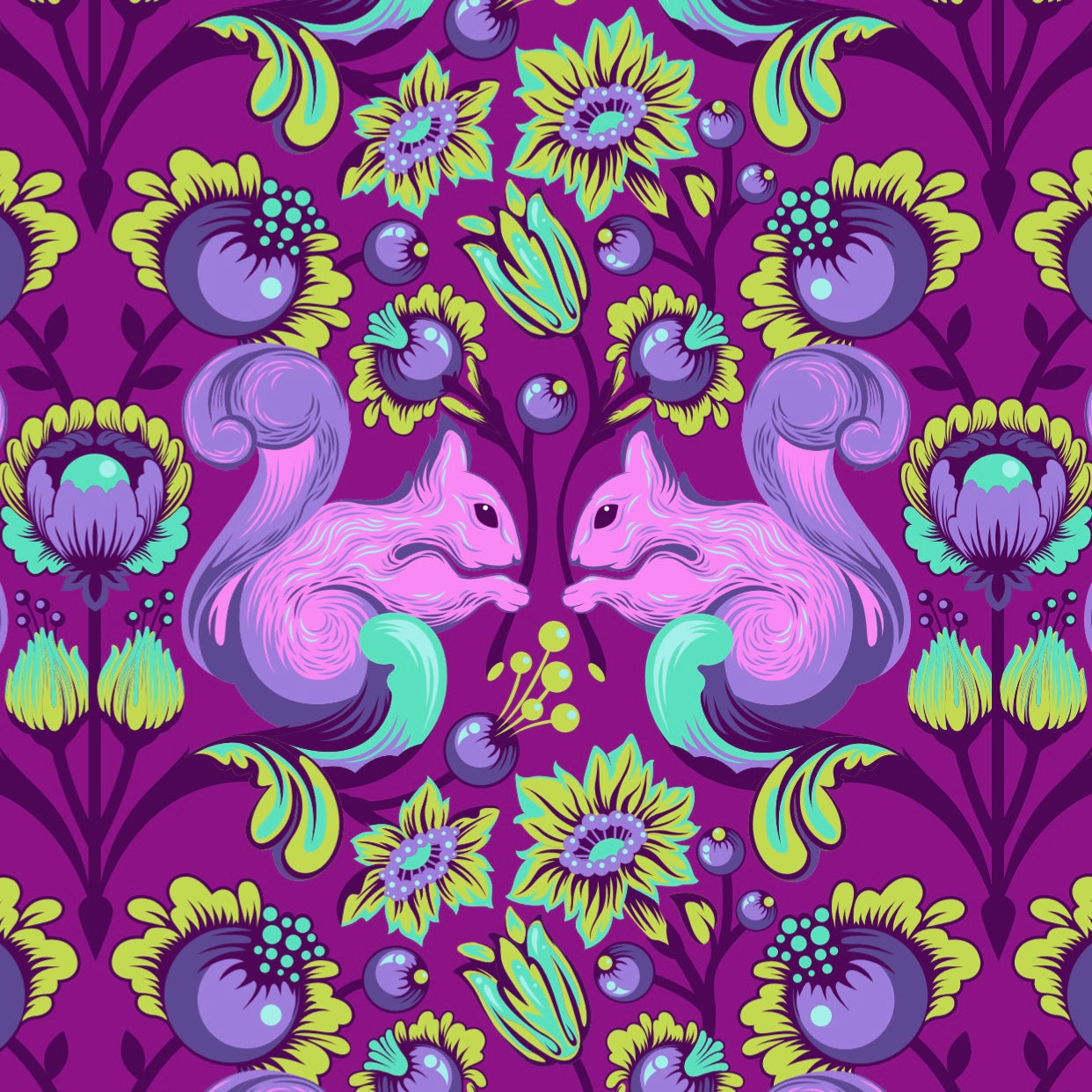 Tula Pink All Stars Squirrel Foxglove PWTP028.FOXGLOVE Cotton Woven Fabric
