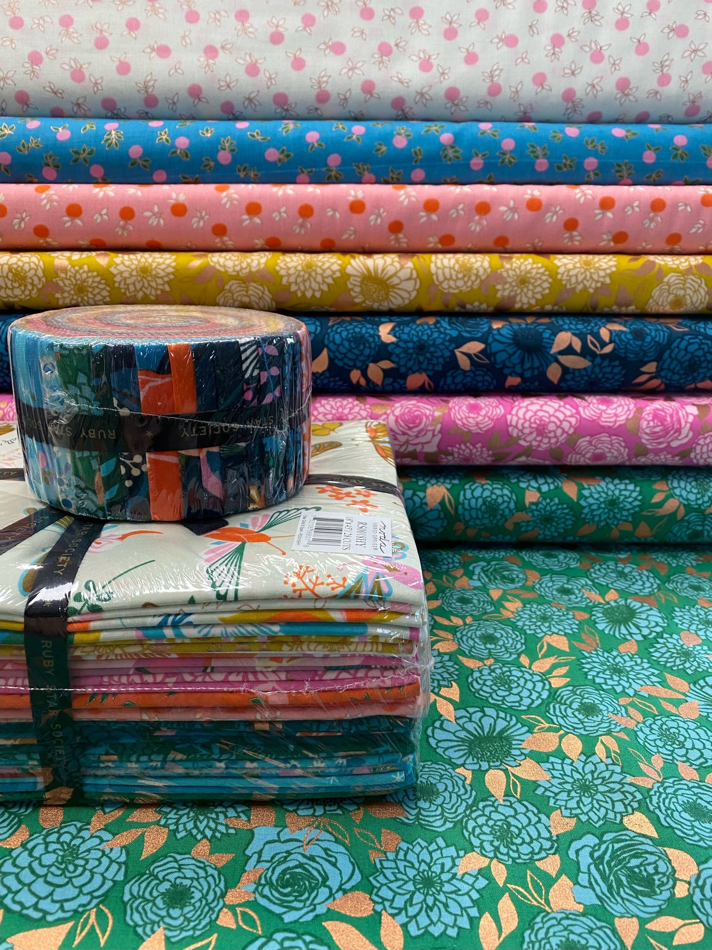 Stay Gold by Melody Miller of Ruby Star Society RS0024-14M Merry Metallic Cotton Woven Fabric