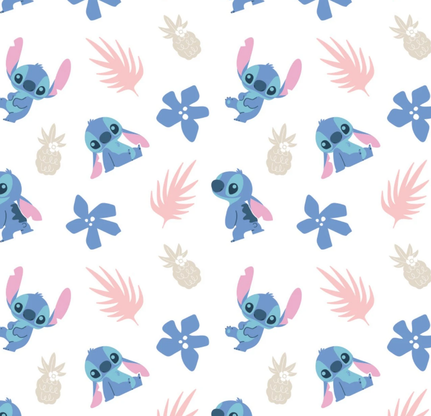 Licensed Stitch Ohana Stitch Garden White 85240201-1 Cotton Woven Fabric