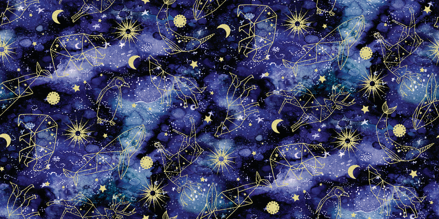Arctic Wonder by Arrolynn Weiderhold Twilight w/Gold Metallic 19434-MLT-CTN-D Cotton Woven Fabric