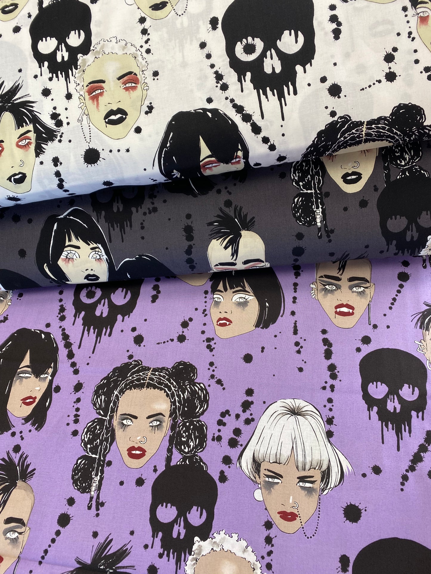 Haunted House Vamps Purple 8994c Cotton Woven Fabric