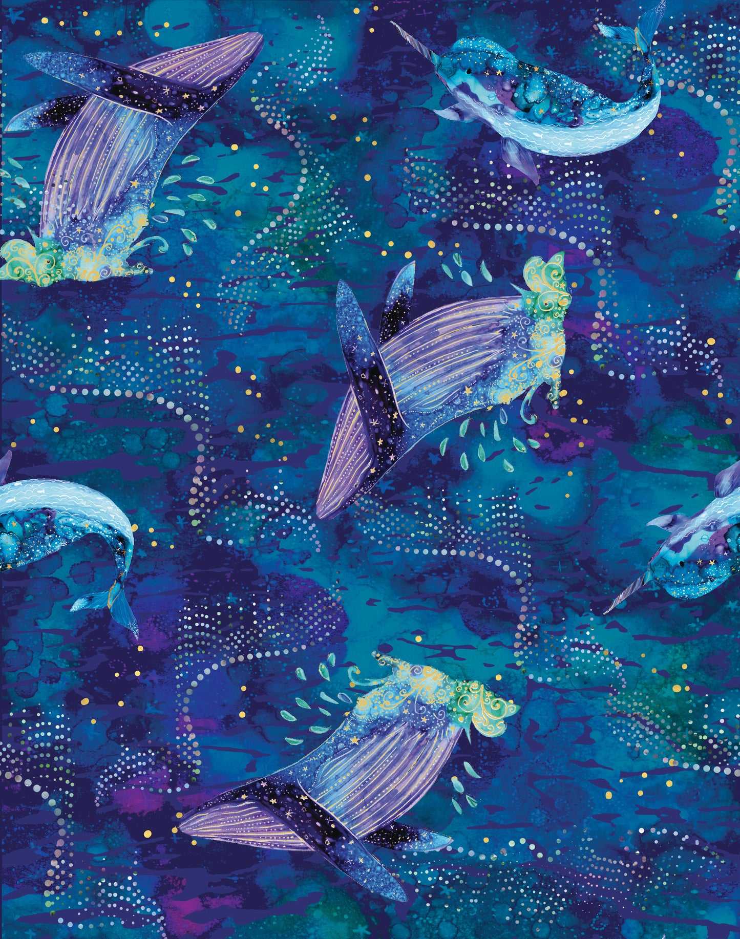 Arctic Wonder by Arrolynn Weiderhold Whale Watch w/Gold Metallic 19432-MLT-CTN-D Cotton Woven Fabric
