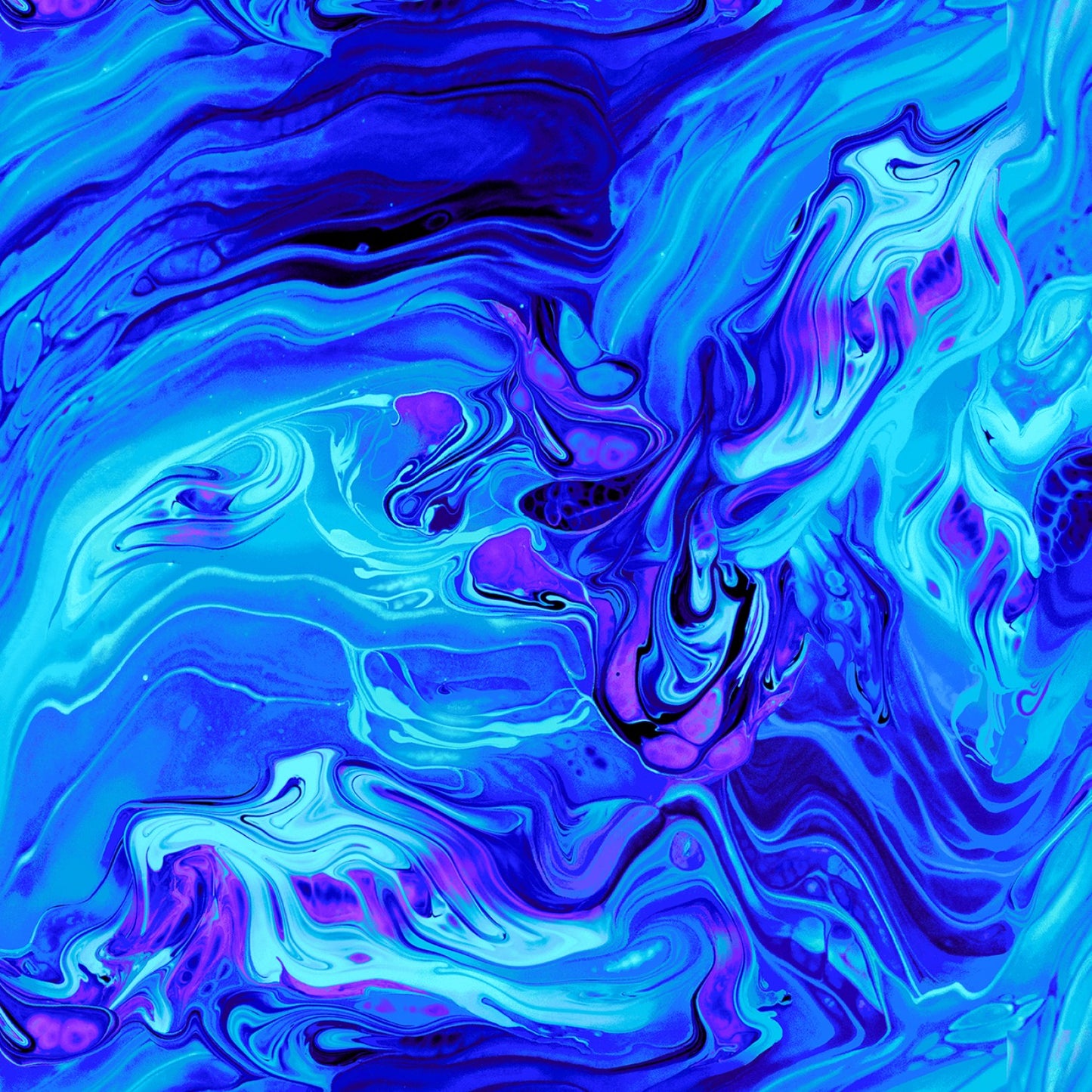 Midnight Run by Chong-A Hwang Abstract Water Texture Blue CD1432-BLUE Cotton Woven Fabric