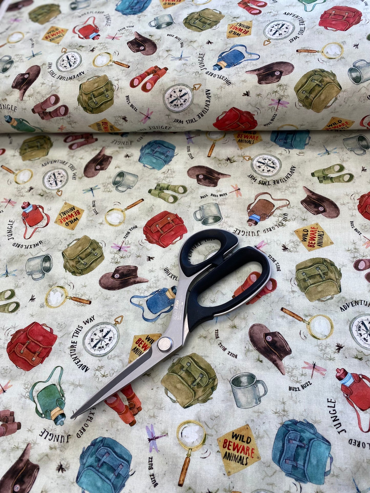 Explorer by Louise Nisbet Adventure This Way Sage DDC10157-SAGE Cotton Woven Fabric