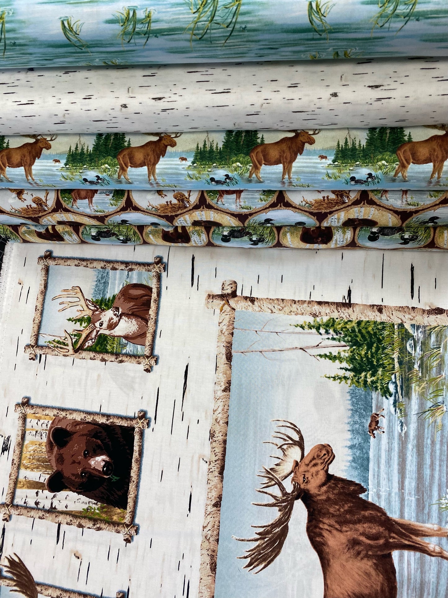 Along the Valley by Harry W. Smith Moose Blue    6448-11 Cotton Woven Fabric