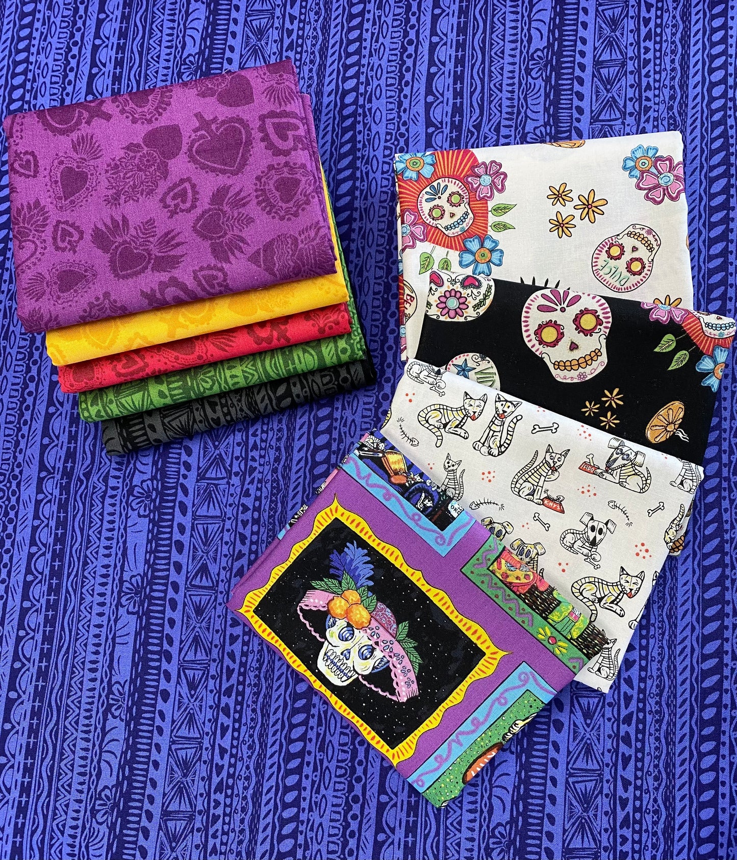 Amor Eterno by Crafty Chica Cats And Dogs Black C11812R-BLACK Cotton Woven Fabric