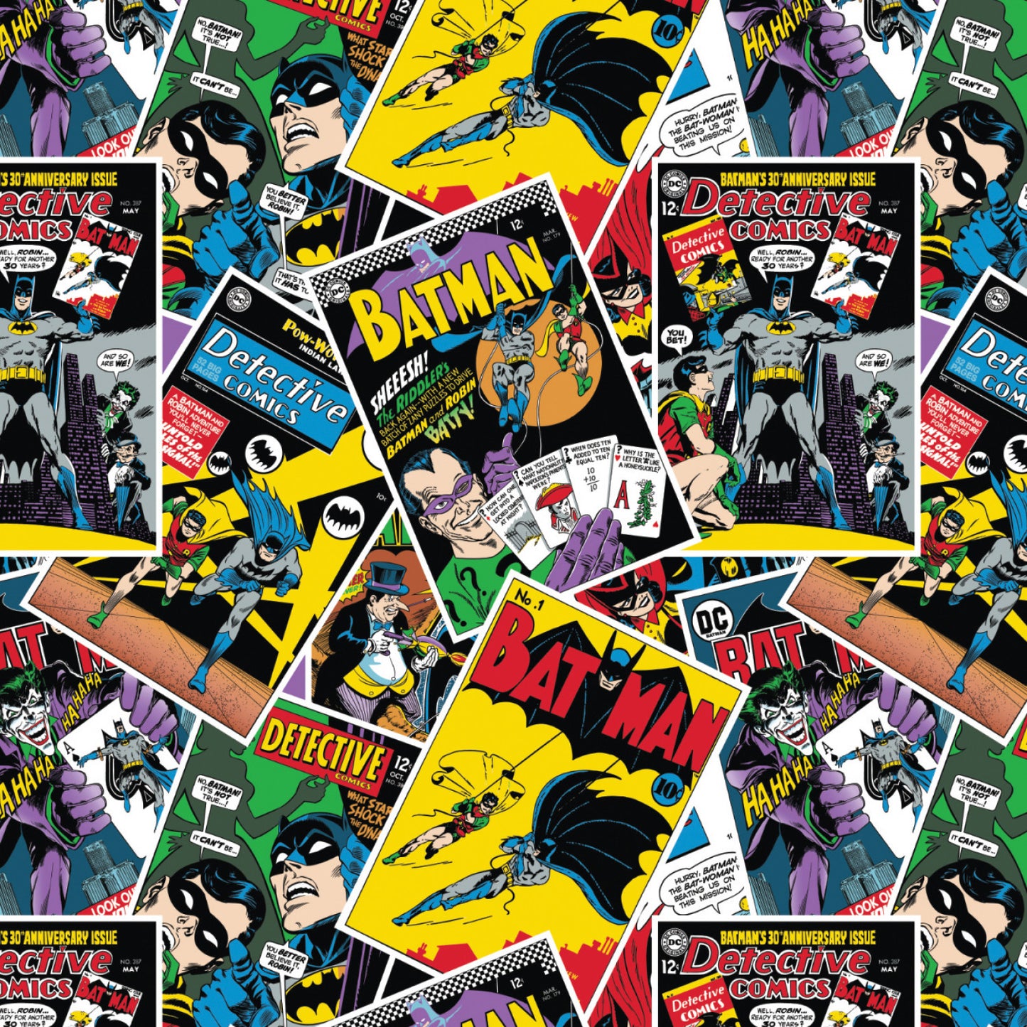 Licensed Disney Character Posters Batman Comic Stack Toss 23200354-01 Cotton Woven Fabric