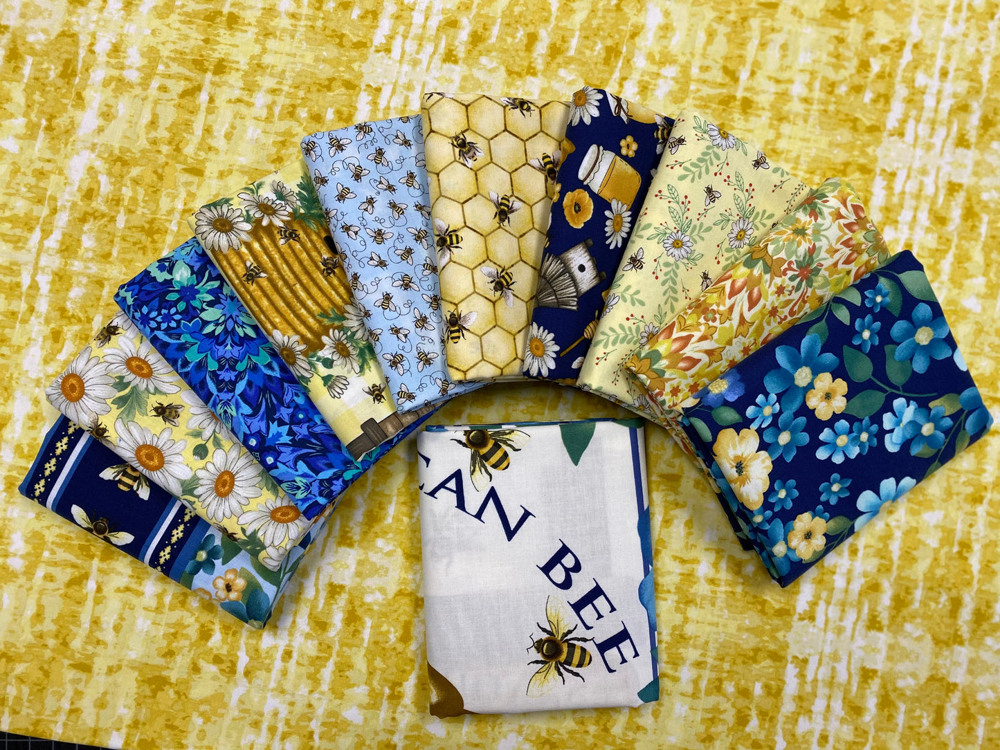 Bee All You Can Bee by Art Loft Novelty Dark Blue    6949-77 Cotton Woven Fabric