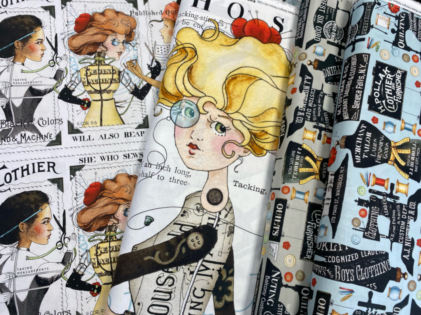 Best of She Who Sews by J. Wecker Frisch Vintage Tapes Gray     C11331-GRAY Cotton Woven Fabric